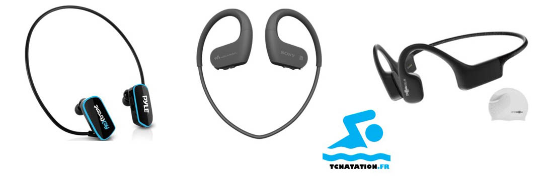Casque ESSONIO à conduction osseuse Casque étanche pour casque de natation  Casque Bluetooth à oreille ouverte IPX8 Sous l'eau avec microphones